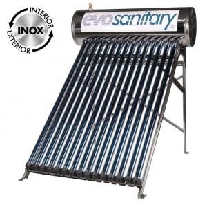 Pressurised Solar Panel System With Heat Pipe Tubes 1024P-58 Inox J / 18 Tubes