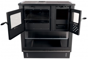 Wood-burning Stove with Stainless Steel Hob and Oven / P[Kw]: 10.5; Type: Straight