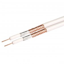 Коаксиален кабел Rg6 Q5+ бял / ролка 100 мл