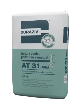 ADEZIV SI MASA DE SPACLU PENTRU POLISTIREN DURAZIV AT 31 IARNA, 25KG / PALET 48 SACI