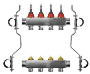 Distribuitoare De Inox Pentru Incalzire In Pardoseala, 2 Cai, Basic, 97Dis102