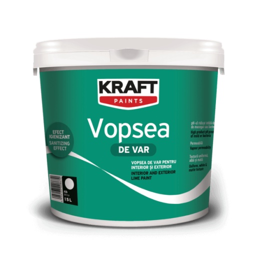 PITTURA A BASE DI CALCE PER ESTERNI E INTERNI KRAFT BIANCO / 4L