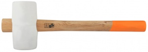 White rubber hammer with wooden handle / 0.35Kg