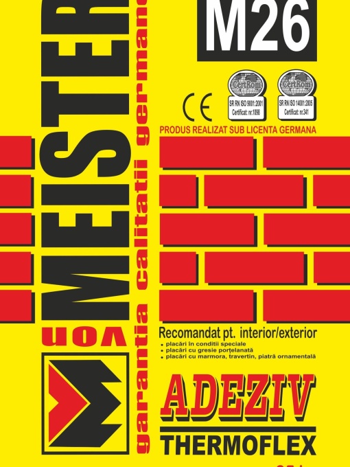 ADEZIV PENTRU PLACI CERAMICE, MARMURA, TRAVERTIN SI PIATRA ORNAMENTALA, ADEZIV THERMOFLEX M26, 25 KG