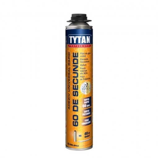 ADEZIV SPUMA RAPID MULTIFUNCTIONAL PISTOL (RIGIPS , OSB, POLISTIREN) TYTAN 60 SECUNDE / 750 ML