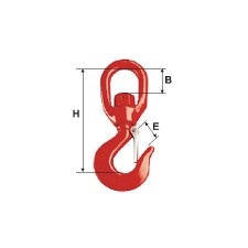 Galvanised Galvanised Secured Rotating Hook 750Kg / 24Mm/22Mm
