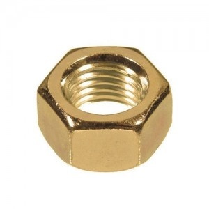 Hexagonal nut, brass