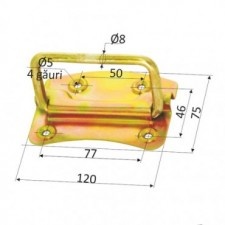 Mobile Applied Handle with Straight Support 75X120Mm / 50Mm 3034-120