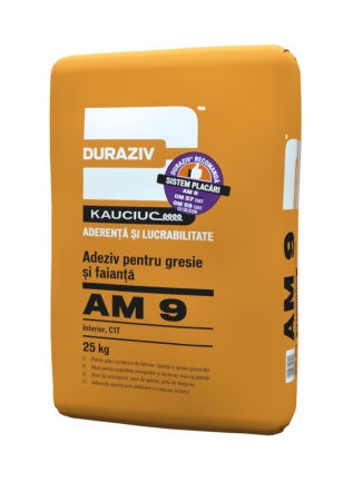 ADEZIV PENTRU GRESIE SI FAIANTA CU KAUCIUC® , DURAZIV AM 9, 25KG / PALET 48 SACI