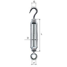 Hook - Galvanised Ring 8Mm / 10/11Mmx110Mm