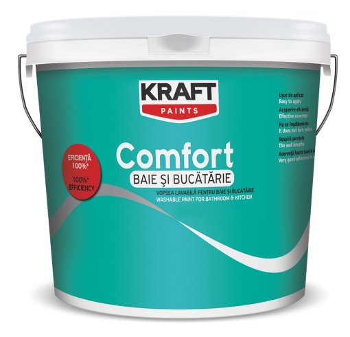 PITTURA LAVABILE BIANCA PER BAGNO E CUCINA KRAFT COMFORT BAGNO E CUCINA / 8,5L