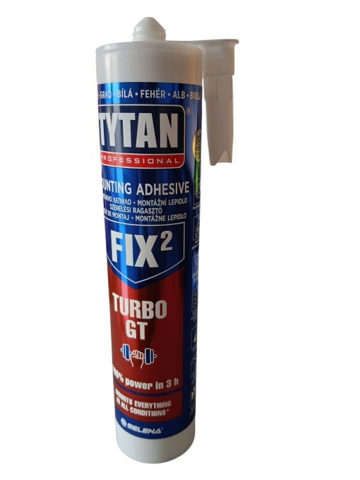 ADEZIV INSTALATII MONTAJ HIBRID ALB PENTRU STICLA, PLEXIGLAS SI LEMN TYTAN FIX2 TURBO GT / 290 ML