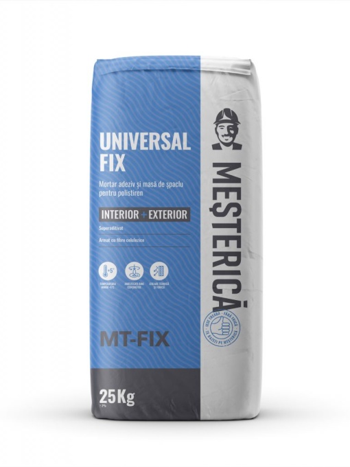 ADEZIV SI MASA DE SPACLU POLISTIREN MESTERICA UNIVERSAL FIX, MT FIX / 25KG