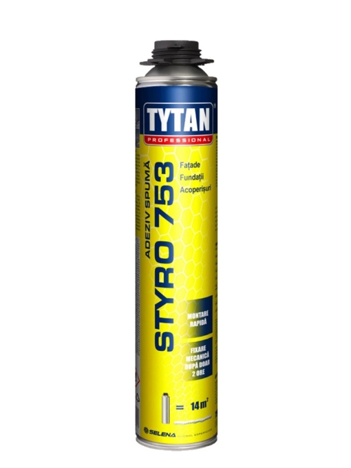 ADEZIV SPUMA APLICATOR PISTOL PENTRU IZOLARI TERMICE LA EXTERIOR TYTAN STYRO 753 / 750 ML