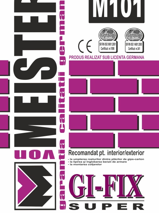 CHIT DE ROSTURI PENTRU GIPS-CARTON, GI-FIX SUPER M101, 20 KG