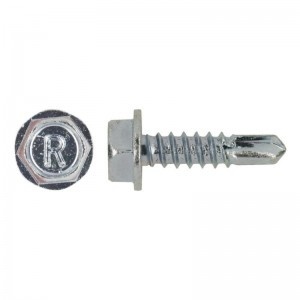 DIN 7505K - self-drilling screw with hexagonal head, white galvanised - 4.8, 50