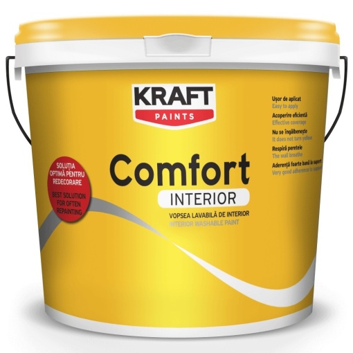 PITTURA LAVABILE BIANCA KRAFT OPACO INTERNO COMFORT / 8,5L