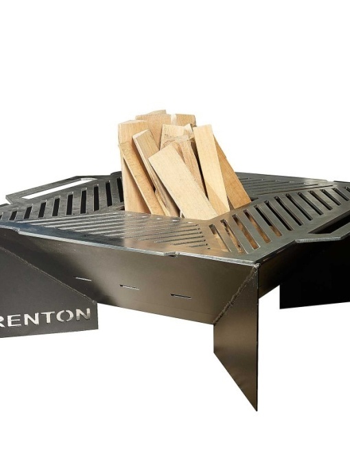 SEMINEU PE LEMNE CU GRIL PATRAT, BRENTON BRNT03, 60X60X23CM