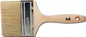 Spazzola con manico in legno bianco e filo bianco / 100m