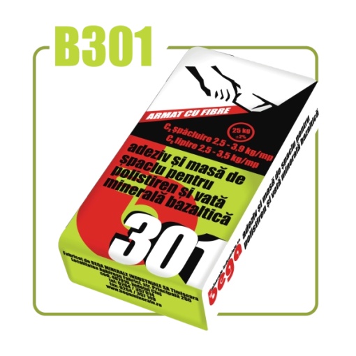 Adhesive and Spacing Compound for Polystyrene and Mineral Vata Bazaltica Bega 301 / 25Kg