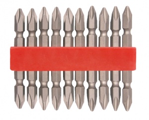 Cr-V Screwdriver Shaft With Two Identical Heads - 10 pcs / Pz2 - 65Mm