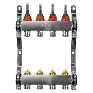 DISTRIBUITOARE DE INOX PENTRU INCALZIRE IN PARDOSEALA, 5 CAI, BASIC, 97DIS105
