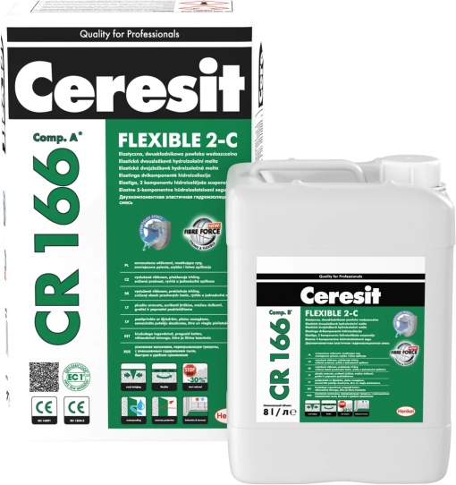 HIDROIZOLATIE FLEXIBILA BICOMPONENTA PENTRU IMPERMEABILIZARE CERESIT CR 166 / 24KG + 8L