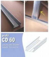 PROFIL CD60, 0.5MM GROSIME, 4 METRI