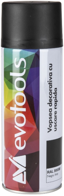 SPRAY VOPSEA ETS 1150, RAL 9005M NEGRU MAT / 400 ML