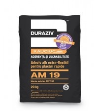 Adesivo extra flessibile bianco per incollaggio rapido Duraziv Am 19 con Kauciuc, 20Kg