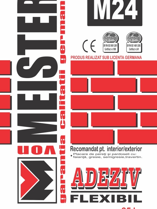 ADEZIV FLEXIBIL PENTRU PLACI CERAMICE LA INTERIOR SI EXTERIOR, ADEZIV FLEXIBIL M24, 25 KG
