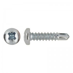 DIN 7504N - self-drilling screw with domed head, white galvanised - 5.5, 70