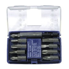 Set of Bits In Box Handle (Ph,Pz,Black,Pl) 1/4" - 10P.