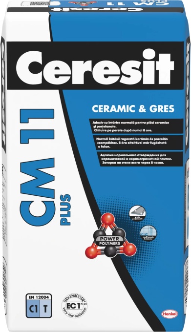 ADEZIV PENTRU PLACI CERAMICE LA INTERIOR SI EXTERIOR GRI CERESIT CM 11 PLUS / 25KG