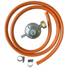 Gas Cylinder Pressure Regulator + 1.5M Hose + 2 Collars Kit