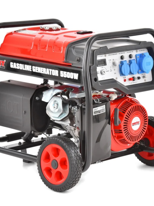 GENERATOR MONOFAZAT, 389 CM3, REZERVOR 25 LITRI, TENSIUNE 230V / 12 V, HECHT GG 6500