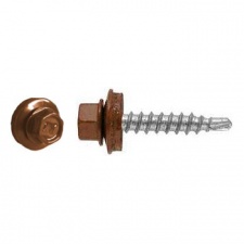 Vite autoperforante marrone con filettatura normale per metallo e Saiba Epdm / 4.8X25Mm - 200 pz.