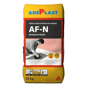 ADEZIV FLEXIBIL PENTRU PLACI CERAMICE LA INTERIOR SAU EXTERIOR, ADEPLAST AF-N / 25 KG