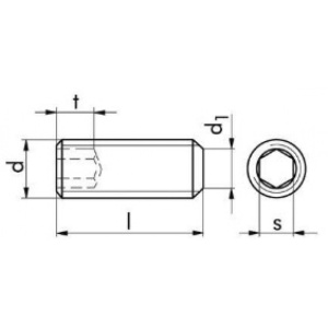 DIN 913 - threaded stift, black - Img 2