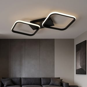 LUSTRA LED , FINISAJ NEGRU MODERN , 52W, LUMINA REGLABILA 3000–6500K