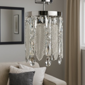 PENDUL DECORATIV CU CRISTALE, DESIGN ELEGANT, SOCLU E27