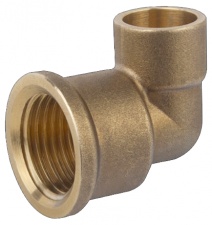 Racord Cotit Bronz (Teava Cupru) / 1/2" - 15Mm