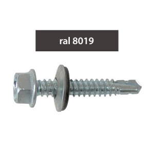 SURUBURI PERFORATOARE RAL 8019-MAHONIU 4.8 X 35 MM, 250 BUCATI