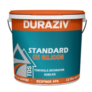 TENCUIALA DECORATIVA STRUCTURATA (SCOARTA DE COPAC), DURAZIV STANDARD CU SILICON TDS, 25KG / PALET 16 BUCATI