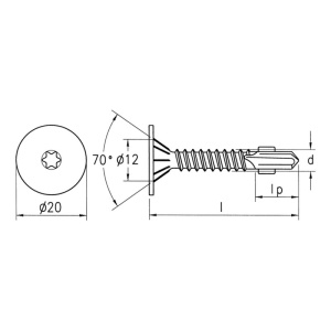 Art. 0219 - Self-drilling screw with flat head, white galvanised - Img 2