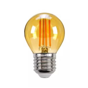BEC LED FILAMENT G45, 4W 2700K, LUMINA CALDA, STICLA AURIU - RETRO VINTAGE