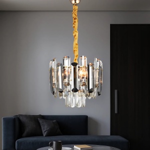 CANDELABRU CU CRISTALE, 4 SURSE DE LUMINA, Ø300