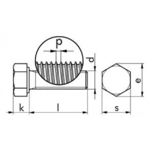 DIN 961 – 10.9 – surub pas fin, cap hexagonal, filet complet, negru - Img 2