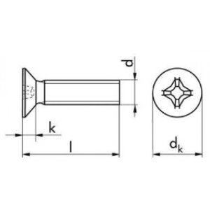 DIN 965 – 4.8 – surub cu cap inecat, zincat - Img 2