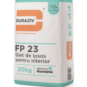 GLET DE IPSOS PENTRU INTERIOR, DURAZIV FP 23, 5KG / PALET 128 SACI